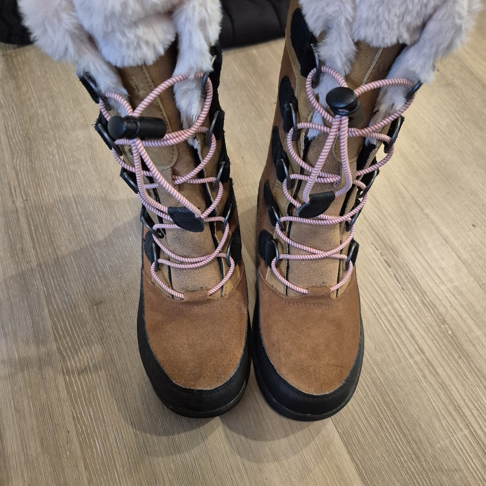Target Kids Boots with Faux Fur Trim - Brown and Black